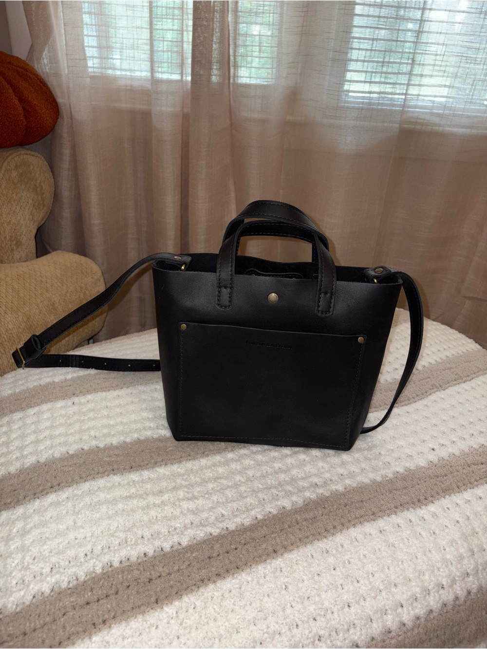 Portland Leather Mini crossbody tote